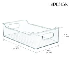 Stackable Kitchen Bin With Handles 14.5 X 8 X 4 12 Stackable Kitchen Bin With Handles 14.5 X 8 X 4 -Home storage 04084MDK Dimensions