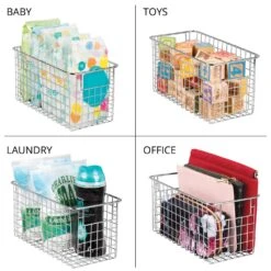 Multi-Purpose Wire Basket With Handles 12 X 6 X 6 -Home storage 1000 BLOGSquare JPG 00267MDK Detail