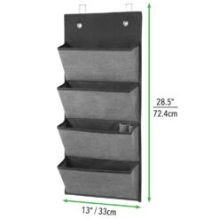 4-Pocket Over Door File Organizer -Home storage 1000 BLOGSquare JPG 00567MDCO Dimensions