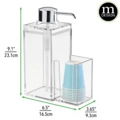 Rectangular Mouthwash Dispenser + Cup Holder -Home storage 1000 BLOGSquare JPG 00845MDBST Dimensions
