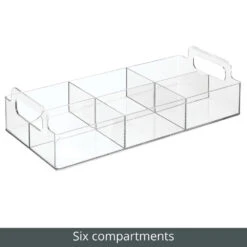 6-Section Bin With Handles 12 X 6 X 3 12 6-Section Bin With Handles 12 X 6 X 3 -Home storage 1000 BLOGSquare JPG 02227MDK Detail 1