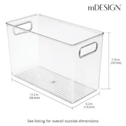 Narrow Kitchen Bin With Handles 12 X 6 X 8 -Home storage 1000 BLOGSquare JPG 02667MDK Dimensions