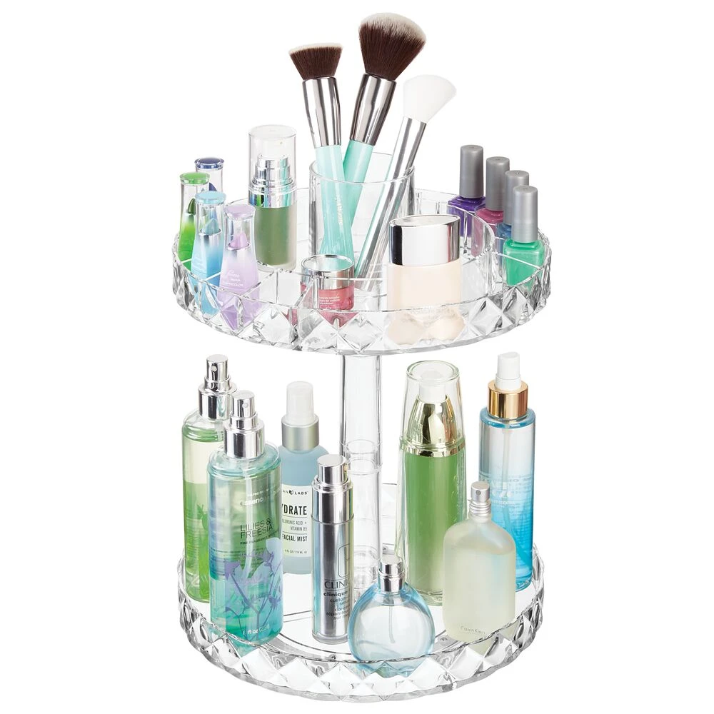 10" Acrylic 2-Tier Rotating Makeup Organizer 1 10" Acrylic 2-Tier Rotating Makeup Organizer