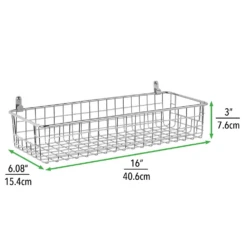 Wire Wall Baskets 6 X 16 X 3 7 Wire Wall Baskets 6 X 16 X 3 -Home storage 1000 BLOGSquare JPG 03475MDHS Dimensions