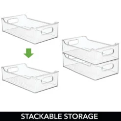 Stackable Kitchen Bin With Handles 14.5 X 8 X 4 14 Stackable Kitchen Bin With Handles 14.5 X 8 X 4 -Home storage 1000 BLOGSquare JPG 04084MDK Detail