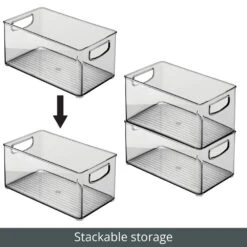Smoke Tint Kitchen Bin Set 10 X 6 X 5 -Home storage 1000 BLOGSquare JPG 04730MDK Detail