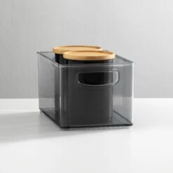 Smoke Tint Kitchen Bin Set 10 X 6 X 5