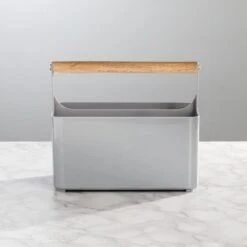 Divided Bathroom Caddy With Bamboo Handle 12 Divided Bathroom Caddy With Bamboo Handle -Home storage 1000 BLOGSquare JPG 06170MDBST SellShot