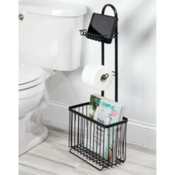 Toilet Paper Holder Stand With Shelf + Magazine Rack -Home storage 1000 BLOGSquare JPG 06688MDBST Environment