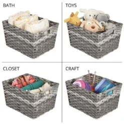 Woven Plastic Basket 14.5 X 12 X 8 7 Woven Plastic Basket 14.5 X 12 X 8 -Home storage 1000 BLOGSquare JPG 06930MDHS Detail