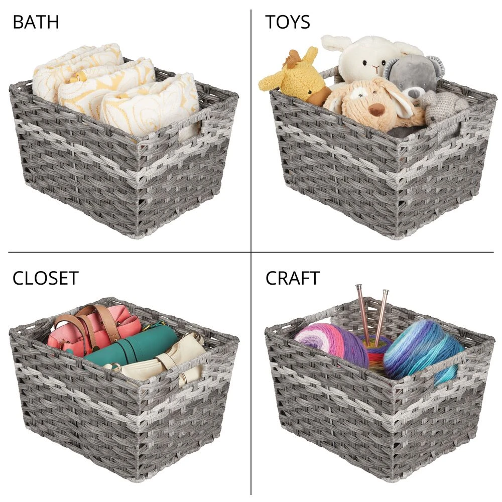 Woven Plastic Basket 14.5 X 12 X 8 4 Woven Plastic Basket 14.5 X 12 X 8 - Image 4