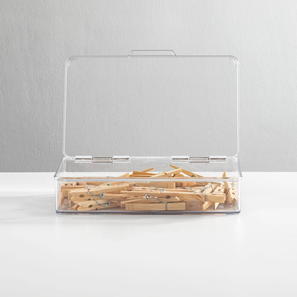 Stackable Bin With Lid 7 X 10.7 X 2 1 Stackable Bin With Lid 7 X 10.7 X 2