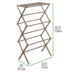 Bamboo Collapsible Clothes Drying Rack -Home storage 1000 BLOGSquare JPG 08557MDL Dimensions