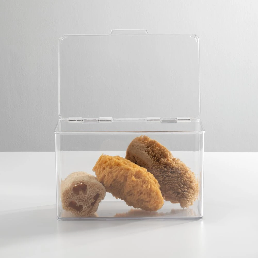 Hinged-Lid Bathroom Storage Box 7 X 11 X 6.5 1 Hinged-Lid Bathroom Storage Box 7 X 11 X 6.5