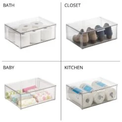 Stackable Bath Storage Drawer 12 X 16 X 6 -Home storage 1000 BLOGSquare JPG 11873MDCO Detail 1