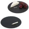12" Natural Slate Round Serving Board With Chalk