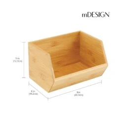 Stackable Open-Front Bamboo Bin 6 X 8 X 5 -Home storage 1000 BLOGSquare JPG 13171MDK Dimensions