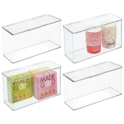 Hinged-Lid Kitchen Storage Box 6 X 13 X 7