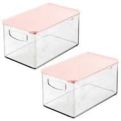 Stackable Bin With Lid11 X 6 X 5 18 Stackable Bin With Lid11 X 6 X 5 -Home storage 1000 BLOGSquare JPG 14085MDBST Outline