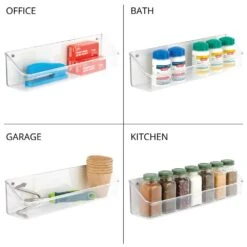 Wall Mount Or Adhesive Bin 3.25 X 16 X 4 -Home storage 1000 BLOGSquare JPG 14619MDHS Detail