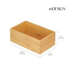 Bamboo Bin Set 12 X 9 X 6 -Home storage 1000 BLOGSquare JPG 16311MDK Outline