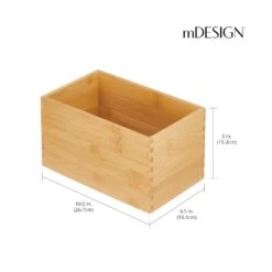 Bamboo Bin 10.5 X 6.5 X 6 -Home storage 1000 BLOGSquare JPG 16312MDK Dimensions