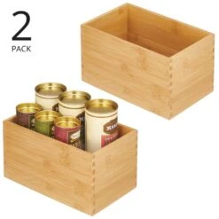 Bamboo Bin 10.5 X 6.5 X 6 -Home storage 1000 BLOGSquare JPG 16312MDK Outline