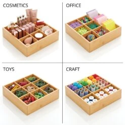 9-Section Bamboo Bin 10 X 10 X 3.5 9 9-Section Bamboo Bin 10 X 10 X 3.5 -Home storage 1000 BLOGSquare JPG 16314MDK Detail