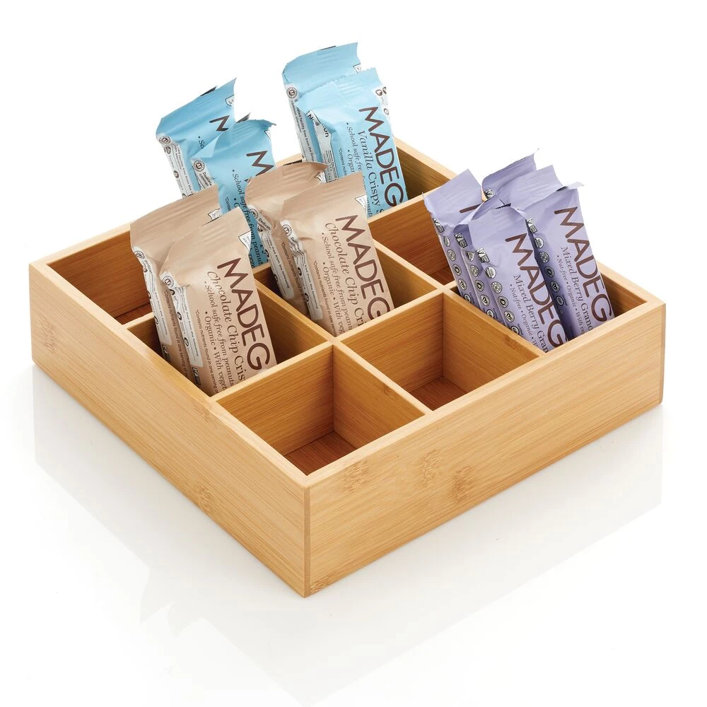 9-Section Bamboo Bin 10 X 10 X 3.5 1 9-Section Bamboo Bin 10 X 10 X 3.5