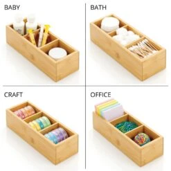 3-Section Bamboo Bin 10 X 4 X 2.5 8 3-Section Bamboo Bin 10 X 4 X 2.5 -Home storage 1000 BLOGSquare JPG 16319MDK Detail