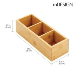 3-Section Bamboo Bin 10 X 4 X 2.5 7 3-Section Bamboo Bin 10 X 4 X 2.5 -Home storage 1000 BLOGSquare JPG 16319MDK Dimensions