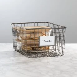 Kitchen Wire Basket With Label Holder 12 X 9 X 6 33 Kitchen Wire Basket With Label Holder 12 X 9 X 6 -Home storage 1000 BLOGSquare JPG 16930MDK SellShot