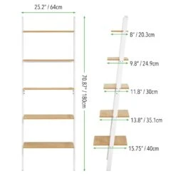 5-Tier Ladder Bookcase -Home storage 1000 BLOGSquare JPG 17161MDHS Dimensions