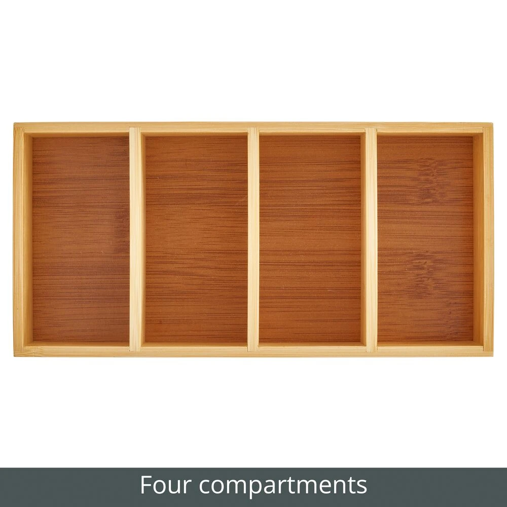4-Section Bamboo Bin 8 X 4 X 3 5 4-Section Bamboo Bin 8 X 4 X 3 - Image 5