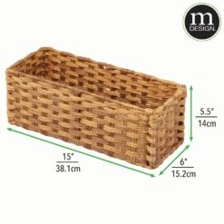 Woven Plastic Toilet Paper Basket 15 X 6 X 5.5 -Home storage 1000 BLOGSquare JPG 18398MDBST Dimensions