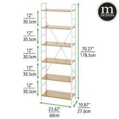 6-Tier Storage Bookcase -Home storage 1000 BLOGSquare JPG 18517MDHS Dimensions