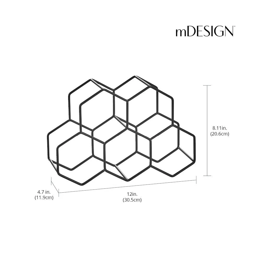 5-Bottle Honeycomb Wine Rack 3 5-Bottle Honeycomb Wine Rack - Image 3