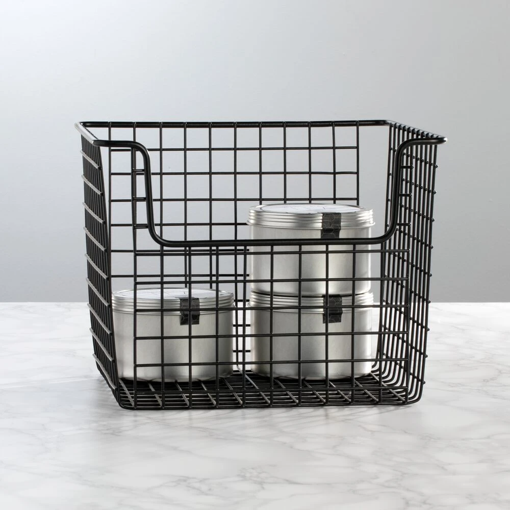 Matte Black Wire Pantry Basket 10 X 10 X 8 2 Matte Black Wire Pantry Basket 10 X 10 X 8 - Image 2