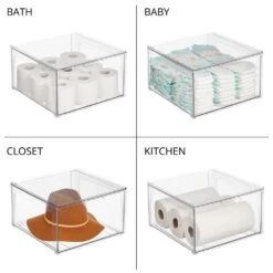 Stackable Bath Storage Drawer 14 X 14.5 X 8 -Home storage 1000 BLOGSquare JPG 20422MDBST Detail 1