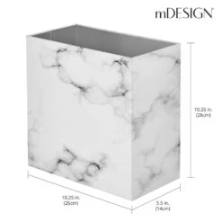 9-Liter Marble Bathroom Trash Can -Home storage 1000 BLOGSquare JPG 21013MDBST Dimensions