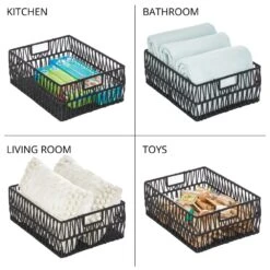 Cotton Rope Basket 16 X 12 X 6 -Home storage 1000 BLOGSquare JPG 21427MDK Detail