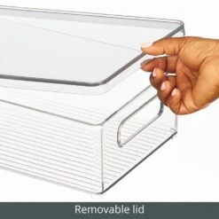 Stackable Kitchen Box With Lid And Handles 15 X 8.5 X 4 -Home storage 1000 BLOGSquare JPG 21563MDBST Detail