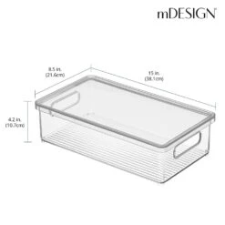 Stackable Kitchen Box With Lid And Handles 15 X 8.5 X 4 -Home storage 1000 BLOGSquare JPG 21563MDBST Dimensions