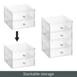 2-Drawer Stackable Organizer -Home storage 1000 BLOGSquare JPG 23666MDC Detail 1