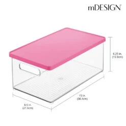 Stackable Bath Box With Lid And Handles 15 X 8.5 X 6 -Home storage 1000 BLOGSquare JPG 24040MDBST Dimensions