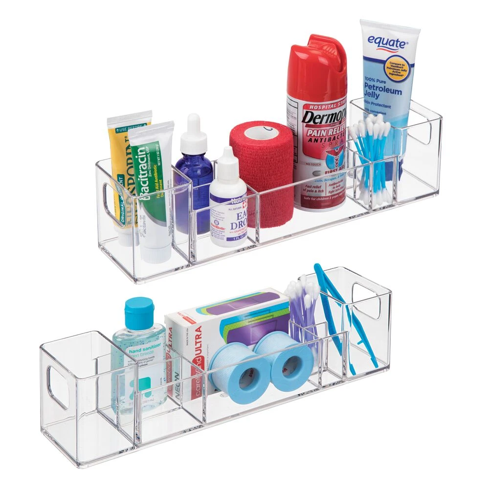 Divided Bathroom Bin With Handles 3 X 12 X 3 5 Divided Bathroom Bin With Handles 3 X 12 X 3 - Image 5