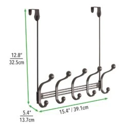 10-Hook Over-the-Door Or Wall Mount Hook Rack 12 10-Hook Over-the-Door Or Wall Mount Hook Rack -Home storage 1000 BLOGSquare JPG 4839MDCO Dimensions