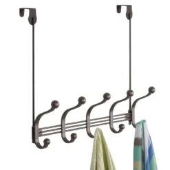 10-Hook Over-the-Door Or Wall Mount Hook Rack