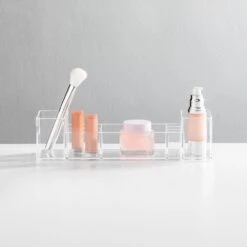 Divided Bathroom Bin With Handles 3 X 12 X 3