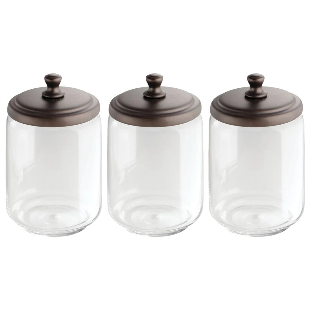 Glass Bathroom Canisters 1 Glass Bathroom Canisters